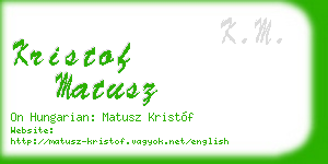 kristof matusz business card